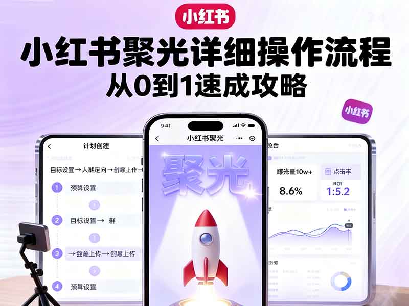 小红书聚光详细操作流程，小红书聚光从0到1速成攻略-中创网_分享创业项目_助您在家赚钱