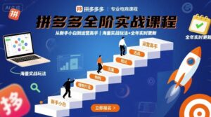 拼多多全阶实战课程，从新手小白到运营高手，海量实战玩法+全年实时更新【2025年9月更新】-中创网_分享创业项目_助您在家赚钱