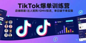 (15920期)TikTok爆单训练营,店铺搭建/达人矩阵/GMV投流,单日破千单实操-中创网_分享创业项目_助您在家赚钱