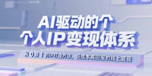 （15895期）AI驱动的个人IP变现体系：从0到1的IP打造方法，低成本高回报的线上变现-中创网_分享创业项目_助您在家赚钱