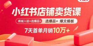 (15955期)小红书店铺卖货课:商城入驻+选爆品+爆文模板,7天首单月销10万+-中创网_分享创业项目_助您在家赚钱