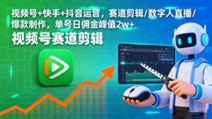 (16055期)视频号+快手+抖音运营,赛道剪辑/数字人直播/爆款制作,单号日佣金峰值2w+-中创网_分享创业项目_助您在家赚钱