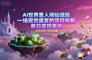 AI世界里人间仙境版,一场视觉盛宴的项目拆解,单日变现多张-中创网_分享创业项目_助您在家赚钱