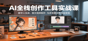 AI全栈创作工具实战课:数字人生成、图文视频制作与多场景创意内容变现-中创网_分享创业项目_助您在家赚钱