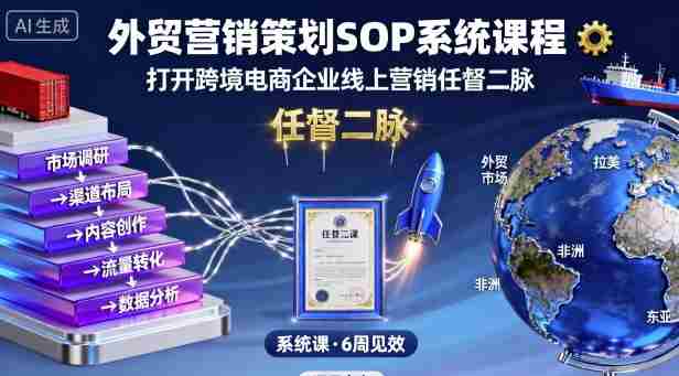 外贸营销策划SOP系统课程，打开跨境电商企业线上营销任督二脉-中创网_分享创业项目_助您在家赚钱