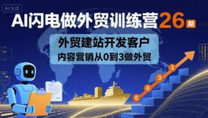 AI闪电做外贸训练营26期，外贸建站开发客户内容营销从0到3做外贸-中创网_分享创业项目_助您在家赚钱