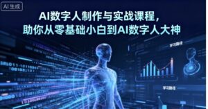AI数字人制作与实战课程,助你从零基础小白到AI数字人大神-中创网_分享创业项目_助您在家赚钱