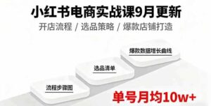 (16120期)小红书电商实战课9月更新,开店流程/选品策略/爆款店铺打造,单号月均10w+-中创网_分享创业项目_助您在家赚钱