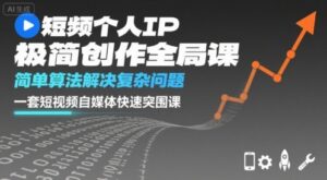短视频个人IP极简创作全局课,简单算法解决复杂问题,一套短视频自媒体快速突围课-中创网_分享创业项目_助您在家赚钱