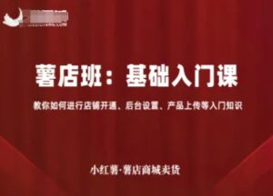 小红薯薯店商城卖货,基础入门课,教你如何进行店铺开通、后台设置、产品上传等入门知识-中创网_分享创业项目_助您在家赚钱