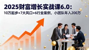 (16004期)2025财富增长实战课6.0:10万起步+7大风口+6行业案例,小团队年入200万-中创网_分享创业项目_助您在家赚钱