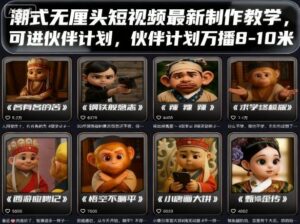 潮式无厘头短视频最新制作教学，可进伙伴计划，伙伴计划万播8-10米-中创网_分享创业项目_助您在家赚钱