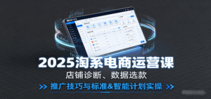 2025淘系电商运营课:店铺诊断、数据选款,推广技巧与标准&智能计划实操-中创网_分享创业项目_助您在家赚钱