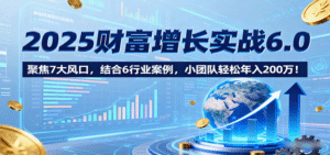 2025财富增长实战6.0,聚焦7大风口,结合6行业案例,小团队轻松年入200万!-中创网_分享创业项目_助您在家赚钱