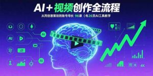 （15869期）AI+短视频创作全流程：从创意策划到账号增长，96节课(含26项AI工具教学)-中创网_分享创业项目_助您在家赚钱