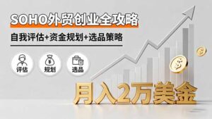 (16076期)SOHO外贸创业全攻略,自我评估+资金规划+选品策略,月入2万美金-中创网_分享创业项目_助您在家赚钱