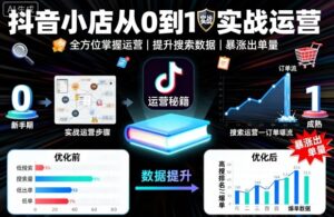 抖音小店从0到1实战运营,帮你全方位掌握小店运营,提升搜索数据与出单量-中创网_分享创业项目_助您在家赚钱