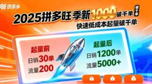 2025拼多多旺季新老店铺——快速低成本起量破千单-中创网_分享创业项目_助您在家赚钱
