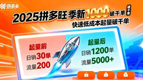 2025拼多多旺季新老店铺——快速低成本起量破千单-中创网_分享创业项目_助您在家赚钱