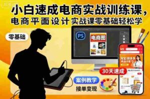 小白速成电商实战训练课,电商平面设计实战课零基础轻松学-中创网_分享创业项目_助您在家赚钱