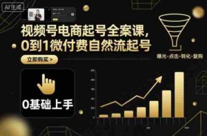视频号电商起号全案课,0到1微付费自然流起号-中创网_分享创业项目_助您在家赚钱