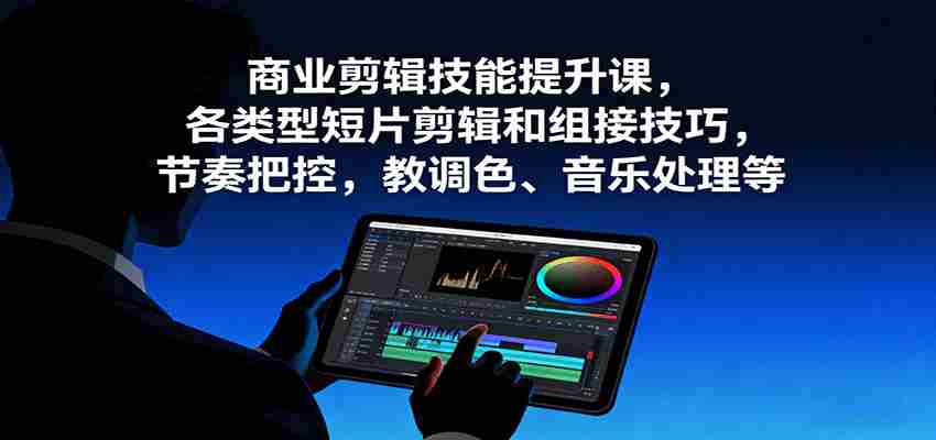 商业剪辑技能提升课，各类型短片剪辑和组接技巧，节奏把控，教调色、音乐处理等-中创网_分享创业项目_助您在家赚钱