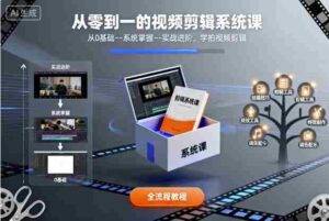 从零到一的视频剪辑系统课,从0基础–系统掌握–实战进阶,学拍视频剪辑-中创网_分享创业项目_助您在家赚钱