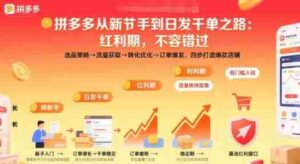 拼多多从新手到日发千单之路，拼多多红利期，不容错过【音频】-中创网_分享创业项目_助您在家赚钱