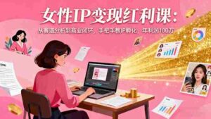 (16294期)女性IP变现红利课:从赛道分析到商业闭环,手把手教IP孵化,年利润100万-中创网_分享创业项目_助您在家赚钱