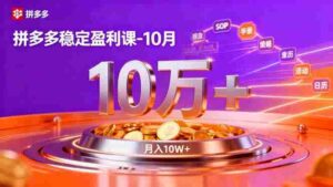 （16413期）拼多多稳定盈利课-10月，强付费SOP+微付费高投产+活动矩阵，单店月入10万+-中创网_分享创业项目_助您在家赚钱