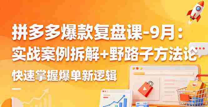 （16176期）拼多多爆款复盘课-9月：实战案例拆解+野路子方法论，快速掌握爆单新逻辑-中创网_分享创业项目_助您在家赚钱