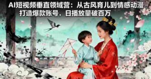 (16195期)AI短视频垂直领域营:从古风育儿到情感动漫,打造爆款账号,日播放量破百万-中创网_分享创业项目_助您在家赚钱