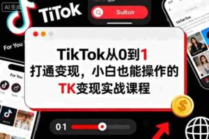 TikTok从0到1打通变现,小白也能操作的TK变现实战课程-中创网_分享创业项目_助您在家赚钱