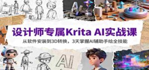设计师专属Krita AI实战课:从软件安装到3D转换,3天掌握AI辅助手绘全技能-中创网_分享创业项目_助您在家赚钱
