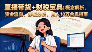 (16444期)直播带货+财税宝典:概念解析、资金流向、涉税分析,月入10万合规指南-中创网_分享创业项目_助您在家赚钱