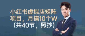 小红书虚拟店矩阵项目,月搞10W(共40节,照抄照做)-中创网_分享创业项目_助您在家赚钱