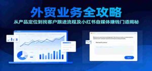 外贸业务全攻略:从产品定位到找客户跟进流程及小红书自媒体赚钱门道揭秘-中创网_分享创业项目_助您在家赚钱