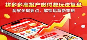 拼多多高投产微付费玩法复盘,洞察关键要点,解锁运营新策略-中创网_分享创业项目_助您在家赚钱