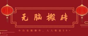 零成本零门槛无脑搬砖项目,新手也能日收益50+,可批量操作赚更多-中创网_分享创业项目_助您在家赚钱