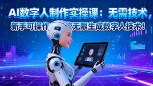 (16376期)AI数字人制作实操课:无需技术,新手可操作,免费无限生成数字人技术!-中创网_分享创业项目_助您在家赚钱