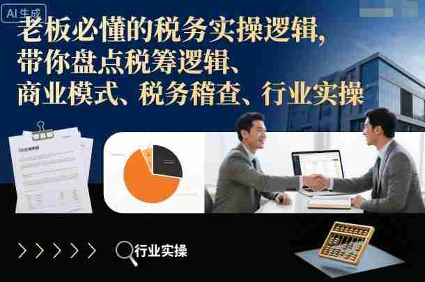 老板必懂的税务实操逻辑,带你盘点税筹逻辑、商业模式、税务稽查、行业实操
