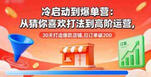 (16177期)冷启动到爆单营:从猜你喜欢打法到高阶运营,30天打造爆款店铺,日订单破200-中创网_分享创业项目_助您在家赚钱