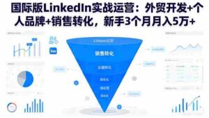 (16397期)国际版LinkedIn实战运营:外贸开发+个人品牌+销售转化,新手3个月月入5万+-中创网_分享创业项目_助您在家赚钱