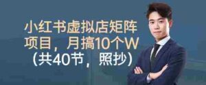 小红书虚拟店矩阵项目，照抄照做，月搞1W+（共40节）-中创网_分享创业项目_助您在家赚钱