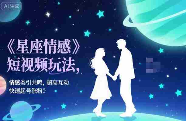 星座情感短视频玩法,情感类引共鸣,超高互动,快速起号涨粉
