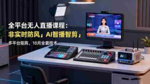 (16279期)全平台无人直播课程:非实时防风+AI智播智剪+多平台矩阵,10月全套技术-中创网_分享创业项目_助您在家赚钱