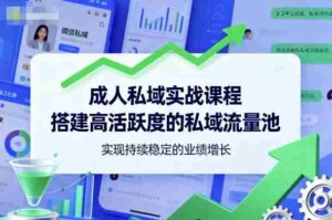 成人私域实战课程,搭建高活跃度的私域流量池,实现持续稳定的业绩增长-中创网_分享创业项目_助您在家赚钱
