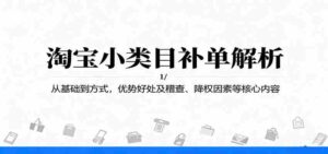 淘宝小类目补单解析：从基础到方式，优势好处及稽查、降权因素等核心内容-中创网_分享创业项目_助您在家赚钱