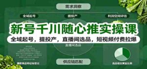 新号千川随心推实操课：全域起号，提投产，直播间选品，短视频付费拉爆-中创网_分享创业项目_助您在家赚钱