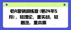 老A营销训练营(更25年10月),轻理论,重实战,轻概念,重本质-中创网_分享创业项目_助您在家赚钱
